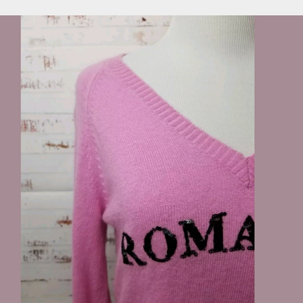Wildfox Pink V-Neck Sweater - Picture 4 of 8